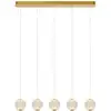 Image de Suspension verre 5 lumières verre transparent 84 cm