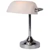 Image de Lampe de bureau métal et verre blanc chrome H30cm