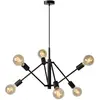 Image de Suspension 6 lumières orientable h177cm noir