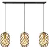 Image de Suspension métal 3 lumières laiton 110 cm