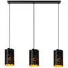 Image de Suspension métal 3 lumières Noir 92 cm
