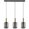 Image de Suspension 3 lumières verre fumé h150cm gris