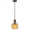 Image de Suspension verre 1 lumière verre ambré 18 cm
