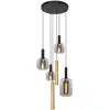 Image de Suspension verre 4 lumières café