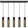 Image de Suspension métal 5 lumières l100cm noir