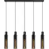 Image de Suspension verre 5 lummières verre fumé