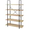 Image de Étagère bois mdf et métal noir 5 étages - hauteur 174cm