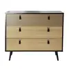 Image de Commode 3 tiroirs motifs chevron - marron