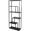 Image de Étagère bibliothèque métal noir 6 niveaux 70x30x170cm
