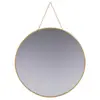 Image de Miroir suspendu avec chaînette rond en métal doré D30