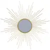 Image de Miroir rond soleil métal doré 60cm