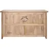 Image de Bar en bois clair 3 tiroirs 2 tablettes