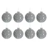 Image de Boite de 8 boules de noël en verre gris 8x8x8 cm