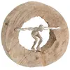 Image de Statue personnage bois naturel et aluminium