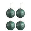 Image de Boite de 4 boules de noël en verre azur 28x28x13 cm
