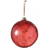 Image de Boule de noël avec ligne pailletées en verre rouge d15cm