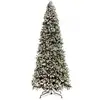 Image de Sapin de noël artificiel enneigé en plastique vert 200x200x450 cm