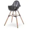 Image de Chaise haute en bois naturel Evolu 2 gris