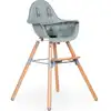 Image de Chaise haute en bois naturel Evolu 2 menthe avec arceau