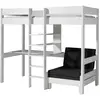 Image de Vipack PINO Lit mezzanine et fauteuil laqué Blanc