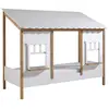 Image de Lit Cabane avec Toiture Blanche 90 X 200 CM sans sommier