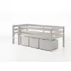 Image de Lit mi-hauteur + 3 tiroirs blanc
