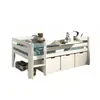 Image de Lit mi-haut + 3 rangements avec tablette