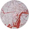 Image de Tapis salon et chambre moderne tissé plat 240x240 cm Rouge