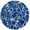 Image de Tapis salon et chambre tissé plat diam 240 cm bleu