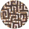 Image de Tapis salon et chambre tissé plat diam 140 cm Marron