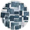 Image de Tapis salon et chambre tissé plat Diam 140 cm Bleu