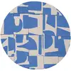 Image de Tapis salon et chambre tissé plat diam 140 cm Bleu