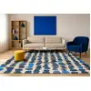 Image de Tapis salon et chambre tissé plat 140x200 cm Bleu