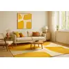 Image de Tapis salon et chambre tissé plat 140x200 cm Jaune