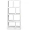 Image de Bibliothèque 4 niveaux l70 cm effet bois blanc