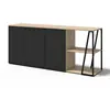Image de Buffet chêne clair et noir H81