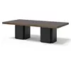 Image de Table à manger 10 personnes effet bois noyer/noir