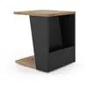 Image de Table d'appoint noyer et noir laqué H46