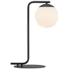 Image de Lampe de table noire de style nordique avec boule en verre blanche