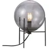 Image de Lampe de table noire et abat-jour sphérique en verre