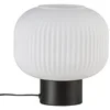 Image de Lampe de table noire avec élégant abat-jour en verre opale