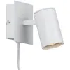 Image de Applique murale orientable en métal blanc avec interrupteur à câble