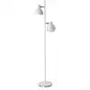 Image de Lampadaire en métal blanc mat et chrome