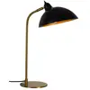 Image de Lampe à poser en métal noir et laiton