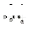 Image de Suspension en verre fumé et métal noir