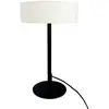 Image de Lampe à poser en métal et tissu noir/blanc