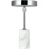Image de Lampe à poser en métal chrome marbre blanc