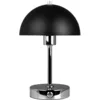 Image de Lampe à poser en métal noir/chrome rechargeable