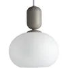 Image de Plafonnier suspendu gris lumi ¨re homog ¨ne avec sph ¨re blanche  ¸20 cm