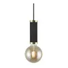Image de Suspension style pendel noir et laiton Ø 5,5cm haut 216,8 cm